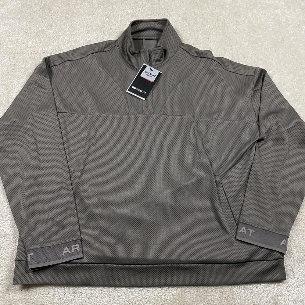 Ariat Sweatshirt Womens XL Gray Breathe 1/2 Zip Pullover AriatTEK Riding Mesh